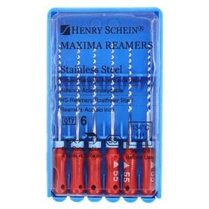 Maxima Hand Reamer 25 mm Size 55 Stainless Steel Red 6/Bx