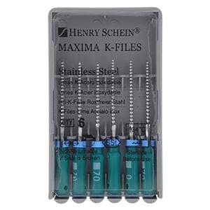 Maxima Hand K-File 21 mm Size 70 Stainless Steel Green 6/Bx