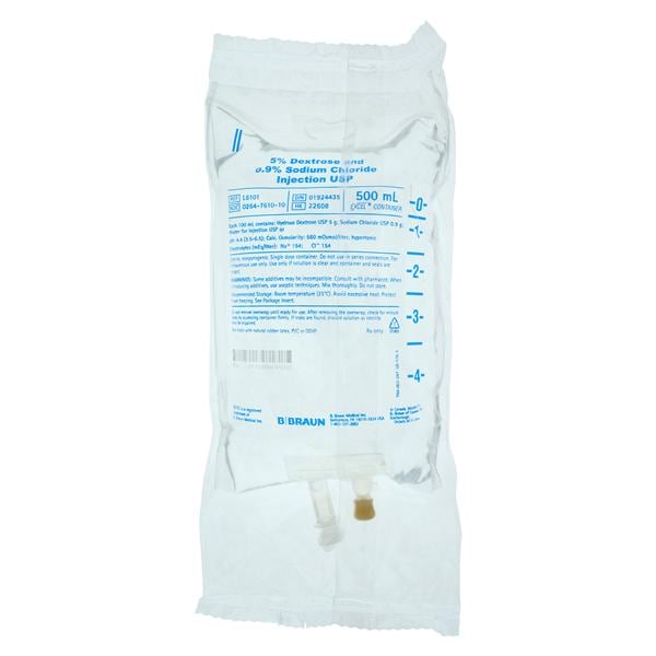 Injection Solution Dextrose 5%/Sodium Chloride 0.9% 500mL Each Ea
