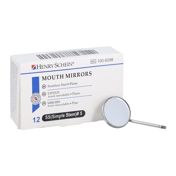 Mirror Head Stainless Steel Size 5 Simple Stem Plane 12/Bx