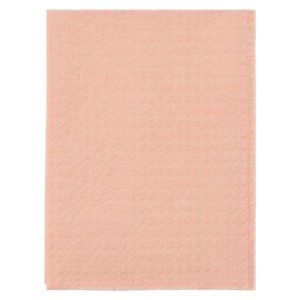 Patient Bib 2 Ply Tissue / Poly 13 in x 18 in Peach Disposable 500/Ca