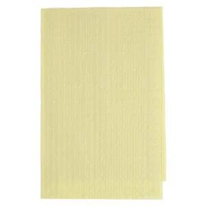 Patient Bib 2 Ply Tissue / Poly 13 in x 18 in Yellow Disposable 500/Ca