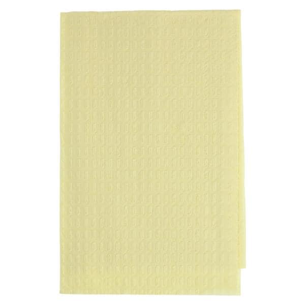 Patient Bib 2 Ply Tissue / Poly 13 in x 18 in Yellow Disposable 500/Ca