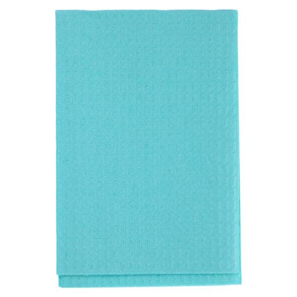 Patient Bib 3 Ply Tissue / Poly 13 in x 18 in Teal Disposable 500/Ca