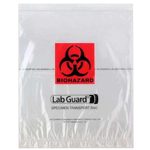 Transport Bag 12x13x4" Clear/Black/Red Zipper Closure LLDPE Film 1000/Ca