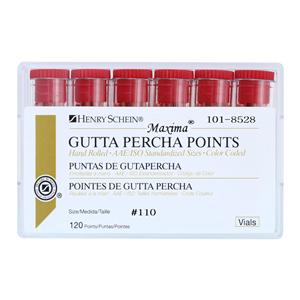 Maxima Hand Rolled Gutta Percha Points Size 110 Red 6Vls/Bx