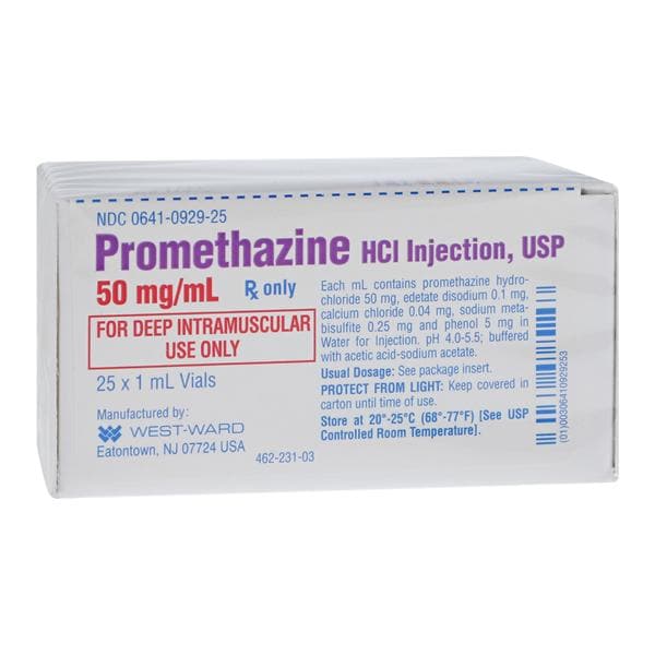Promethazine HCl Injection 50mg/mL SDV 1mL 25/Package