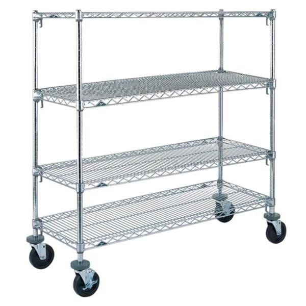 Super Erecta Utility Cart 24x60x69" (4) 5" Rubber Caster/2 Swivel/2 Locking
