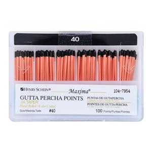 Maxima Hand Rolled Gutta Percha Points Size 40 Black 100/Bx