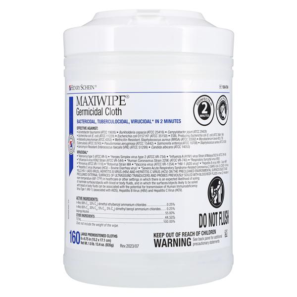 HSI Maxiwipe Cloth Disinfectant Large Canister 160/Cn