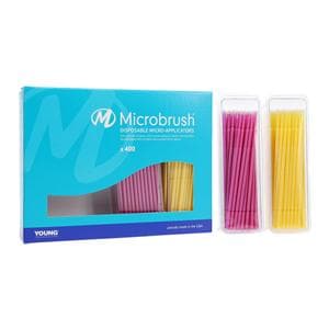 Microbrush Plus Bendable Micro Applicator Fine Yellow / Pink 400/Pk