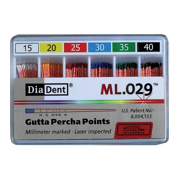 ML.029 Hand Rolled Gutta Percha Points Size 15-40 Assorted 120/Bx