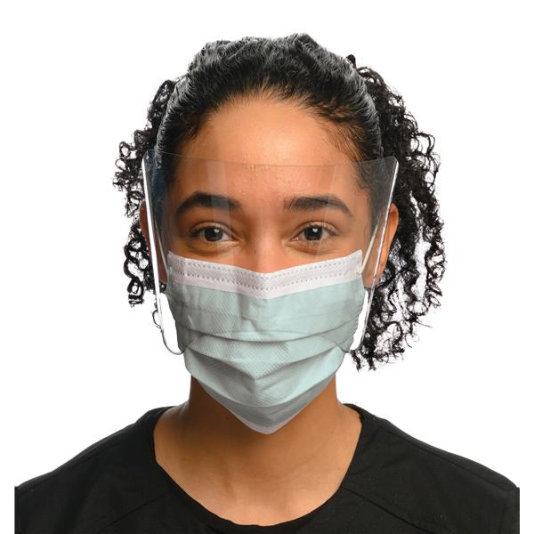 Isofluid Procedure Combination Mask / Shield ASTM Level 1 Anti-Fog Blue 25/Bx, 16 BX/CA