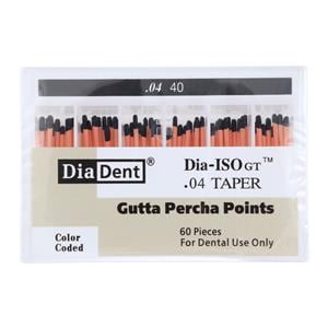 Dia-ISOGT Hand Rolled Gutta Percha Points Size 40 Black 60/Bx