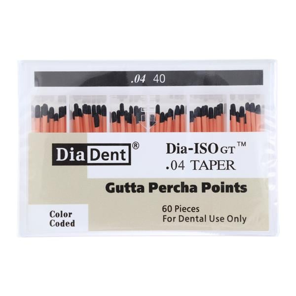 Dia-ISOGT Hand Rolled Gutta Percha Points Size 40 Black 60/Bx