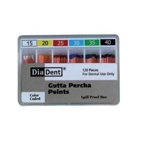 Hand Rolled Gutta Percha Points Size 45 White 120/Bx