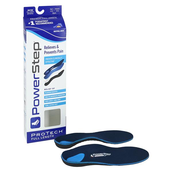 Powerstep ProTech Insole Black/Blue Full Length Men 3-3.5 / Women 5-5.5