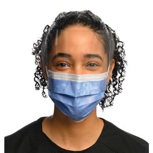 Isofluid Fog-Free Combination Mask / Shield ASTM Level 1 Anti-Fog Sapphire 25/Bx, 16 BX/CA