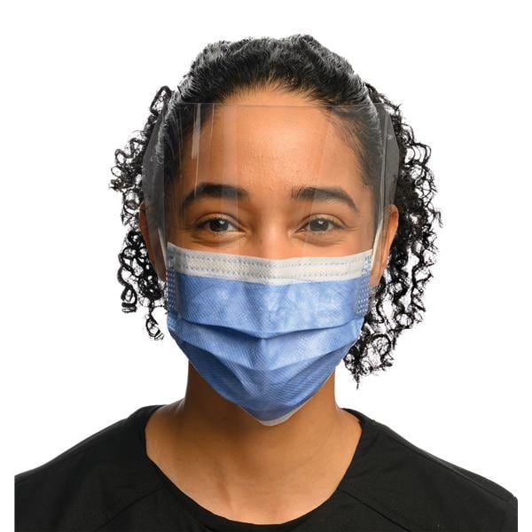 Isofluid Fog-Free Combination Mask / Shield ASTM Level 1 Anti-Fog Sapphire 25/Bx, 16 BX/CA