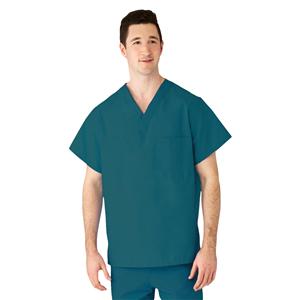AngelStat Scrub Shirt 1 Pocket Set-In Short Sleeves X-Large Peacock Unisex Ea