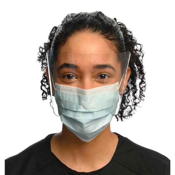 Isofluid Fog-Free Combination Mask / Shield ASTM Level 1 Anti-Fog Turq 25/Bx, 16 BX/CA