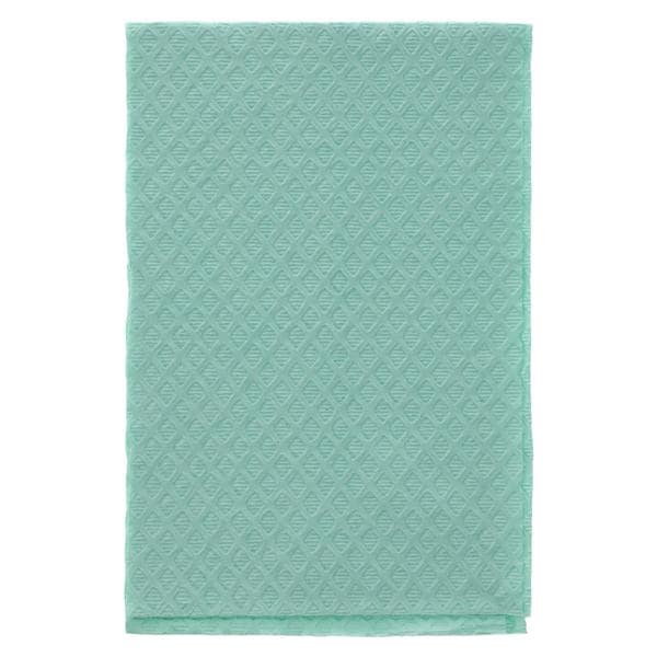 Choice Towel Bib 2 Ply Tissue / Poly Back 13 in x 18 in Green Disposable 500/Ca