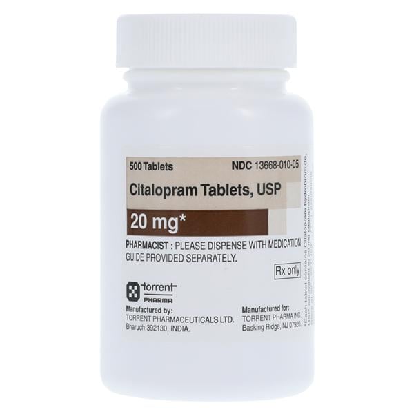 Citalopram Hydrobromide Tablets 20mg Bottle 500/Bottle Each