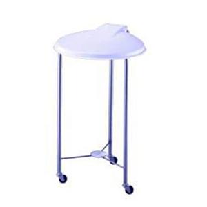 Linen Pneumatic Lid Round Stainless Steel Hamper 25x35.75