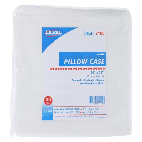 Pillowcase 20 in x 29 in Spunbonded Material White Disposable 100/Ca