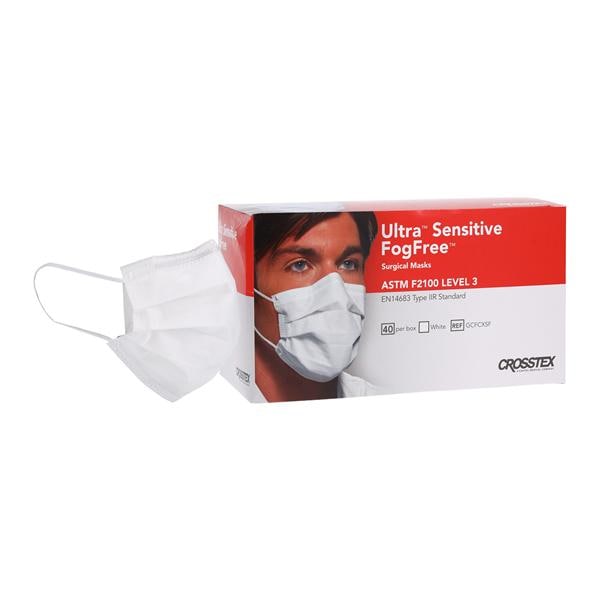Ultra SecureFit Mask ASTM Level 3 Anti-Fog White 40/Bx, 40 BX/CA