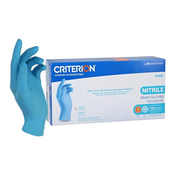 Criterion N100 Nitrile Exam Gloves X-Small Blue Non-Sterile 100/Bx