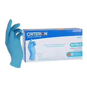 Criterion N100 Nitrile Exam Gloves Large Blue Non-Sterile 100/Bx