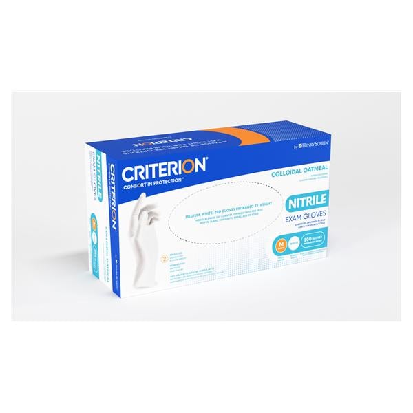 Criterion Colloidal Oatmeal Nitrile Exam Gloves X-Small White Non-Sterile 200/Bx