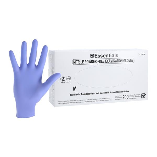 Essentials 200 Nitrile Exam Gloves Medium Periwinkle Non-Sterile 200/Bx
