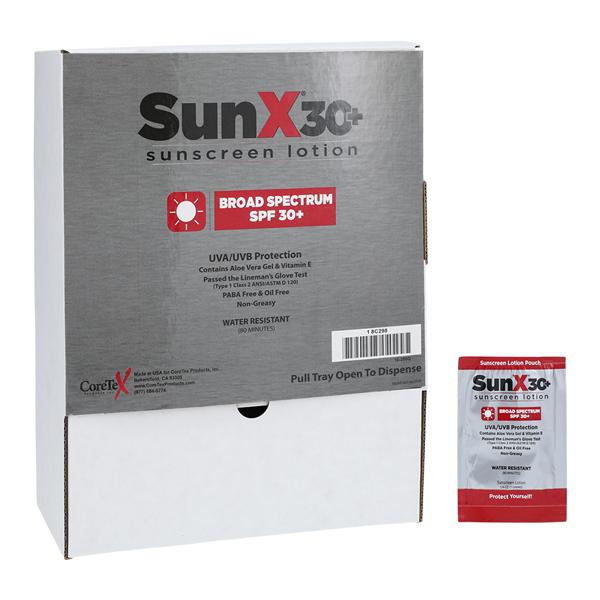 SunX Sunscreen Packet Cedar Fragrance Water Resistant White 50/Bx