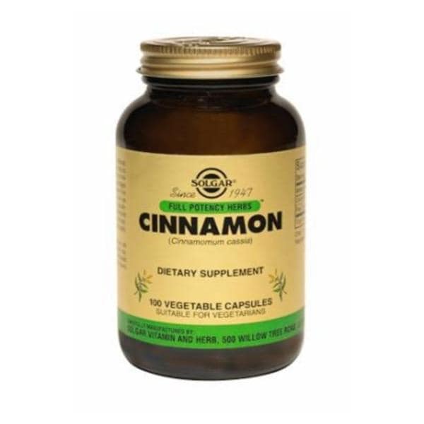 Cinnamon Supplement Vegicaps Vegetarian 500mg Bottle Ea