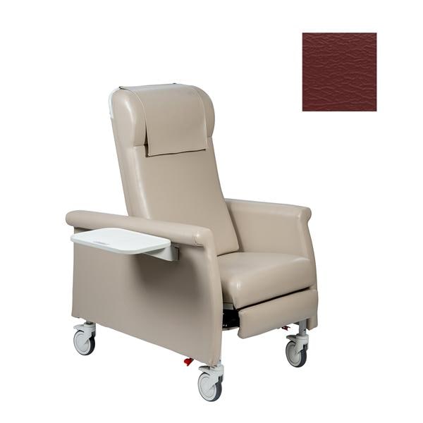 Elite CareCliner Convalescent Recliner Vinyl 350lb Capacity Burgundy Ea