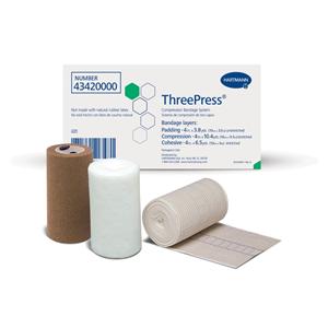 ThreePress Compression Bandage Gauze _ Tan/White 8/Ca