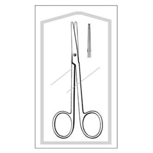Econo Strabismus Scissors Straight 4-1/2" Stainless Steel Sterile Disp 25/Bx