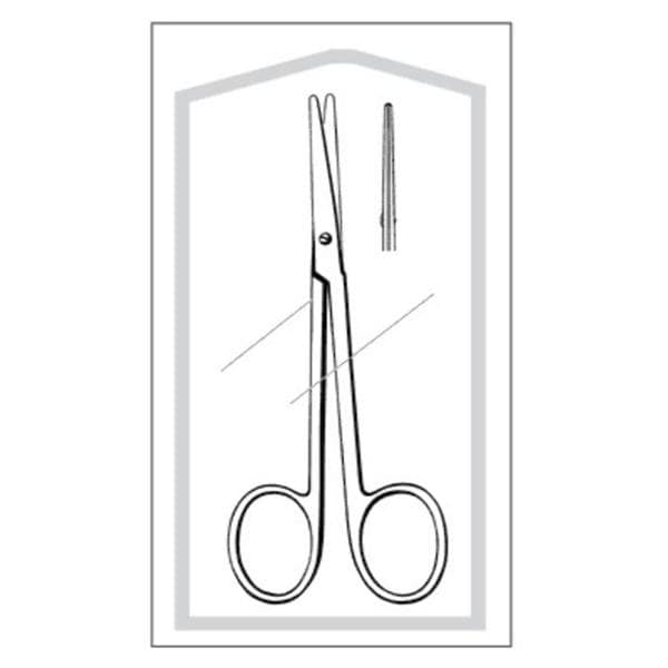 Econo Strabismus Scissors Straight 4-1/2" Stainless Steel Sterile Disp 25/Bx
