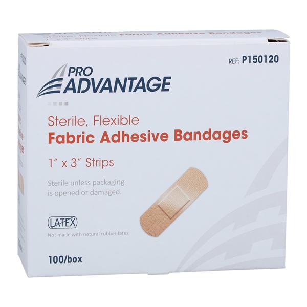 Pro-Advantage Adhesive Bandage Fabric 1x3" Tan Non-Sterile 100/Bx, 12 BX/CA