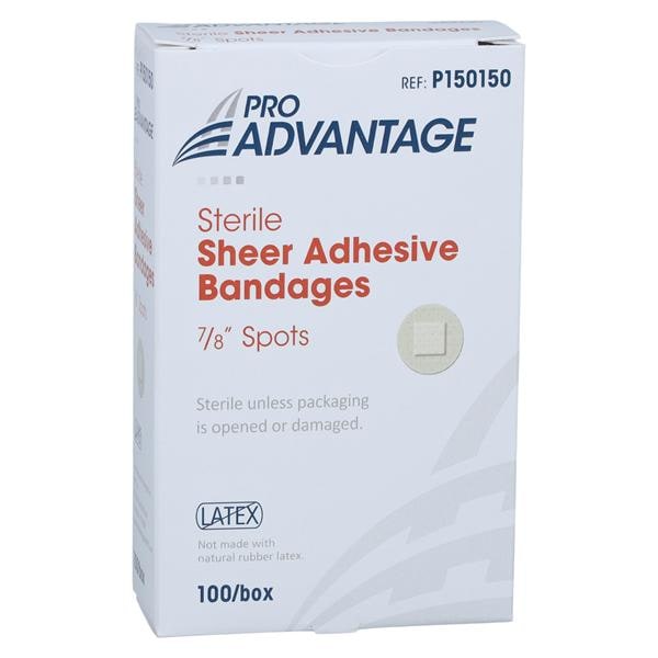 Pro-Advantage Adhesive Bandage Sheer 7/8" Tan Sterile 100/Bx, 12 BX/CA