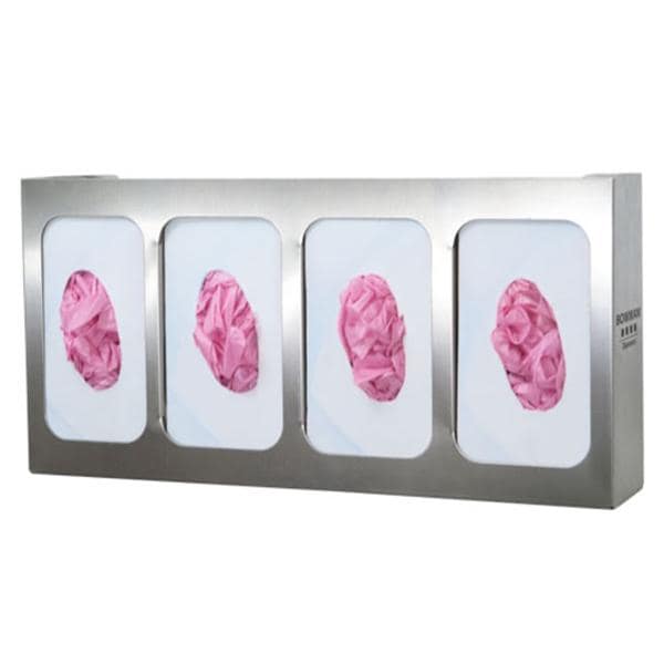 Stainless Steel Glove Box Holder Quad Ea