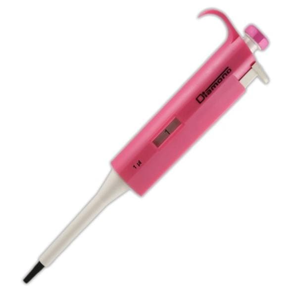 Diamond Fixed Volume Pipette 1uL Non-Graduated Pink Ea