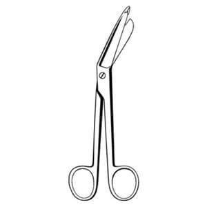 Merit Lister Bandage Scissors Angled 7-1/4" Stainless Steel Non-Sterile Rsbl Ea
