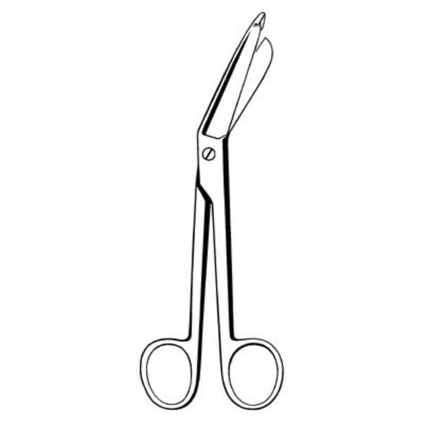 Merit Lister Bandage Scissors Angled 7-1/4" Stainless Steel Non-Sterile Rsbl Ea