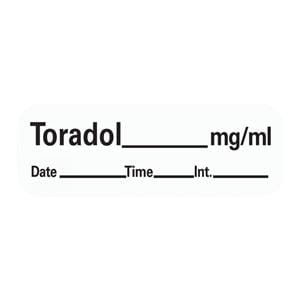 Anesthesia Label DTI Toradol mg/ml White 1-1/2x1/2" 600/Rl