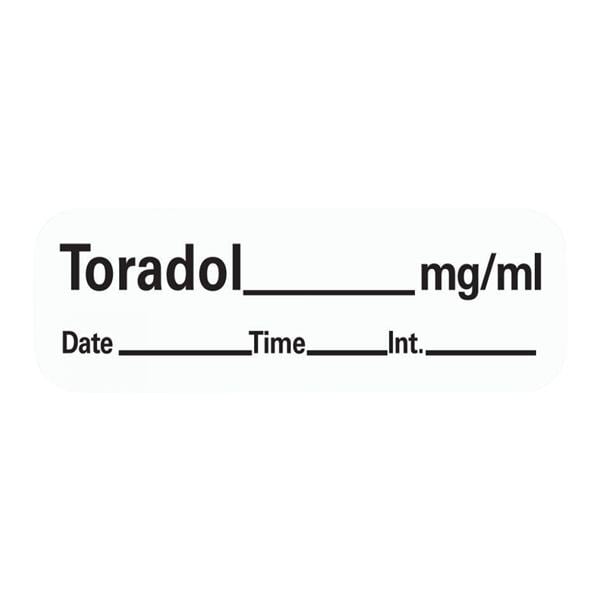 Anesthesia Label DTI Toradol mg/ml White 1-1/2x1/2" 600/Rl