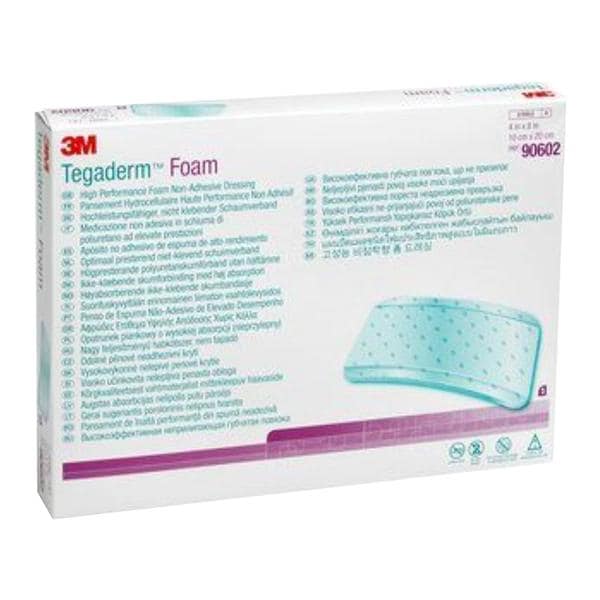 Tegaderm Foam Foam Dressing 4x8" Sterile Non-Adhesive Tan