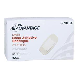 Pro-Advantage Adhesive Bandage Sheer 2x4" Tan Sterile 50x12/Ca